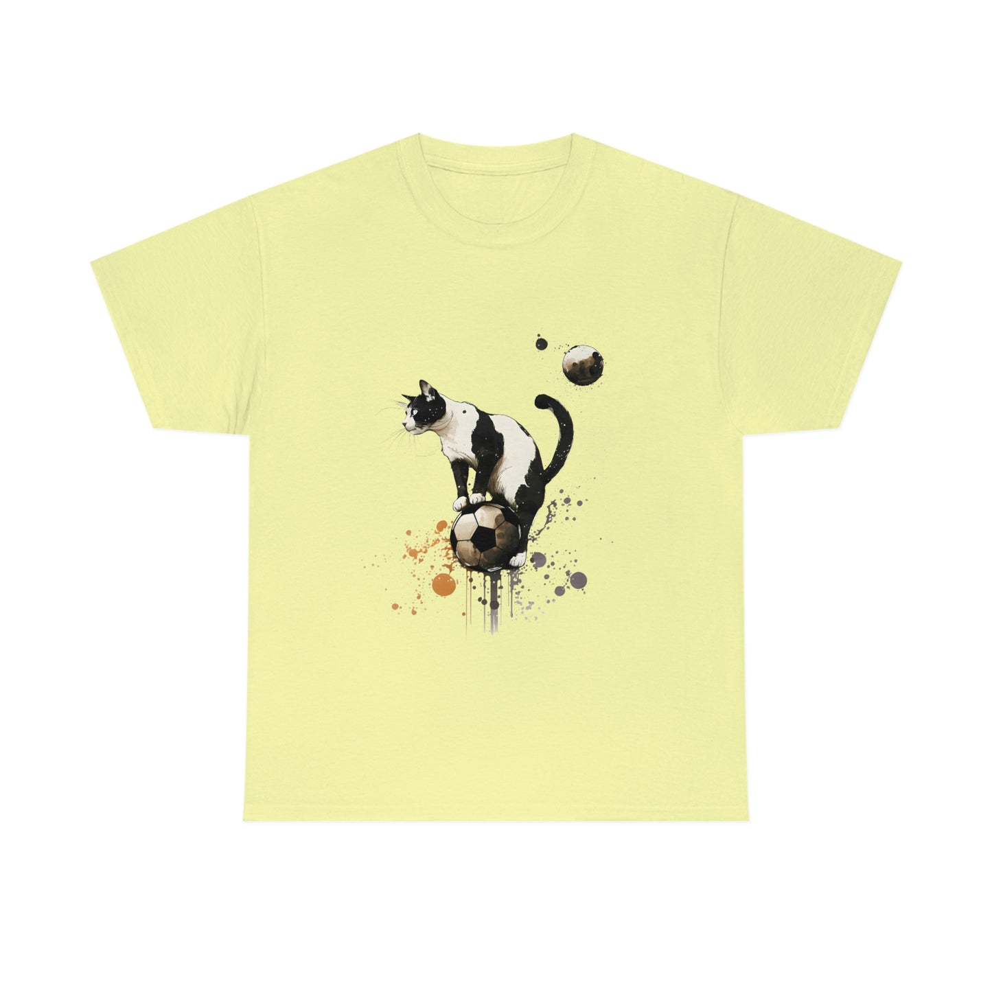 Cat on a Ball, Balancing Cat Facing Left, Unisex Ultra Cotton Soccer Tee Shirt