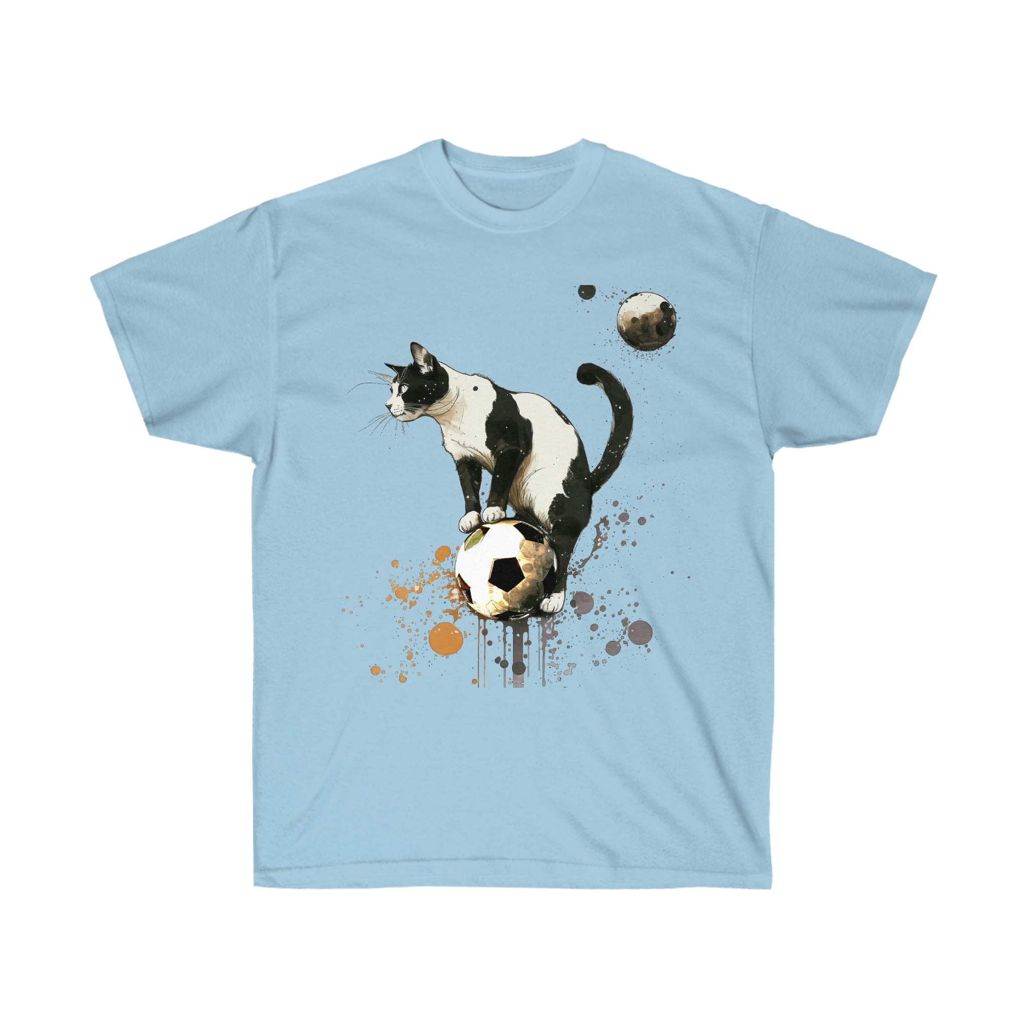 Cat on a Ball Balancing Cat Facing Left Unisex Ultra Cotton Soccer T soccerhits