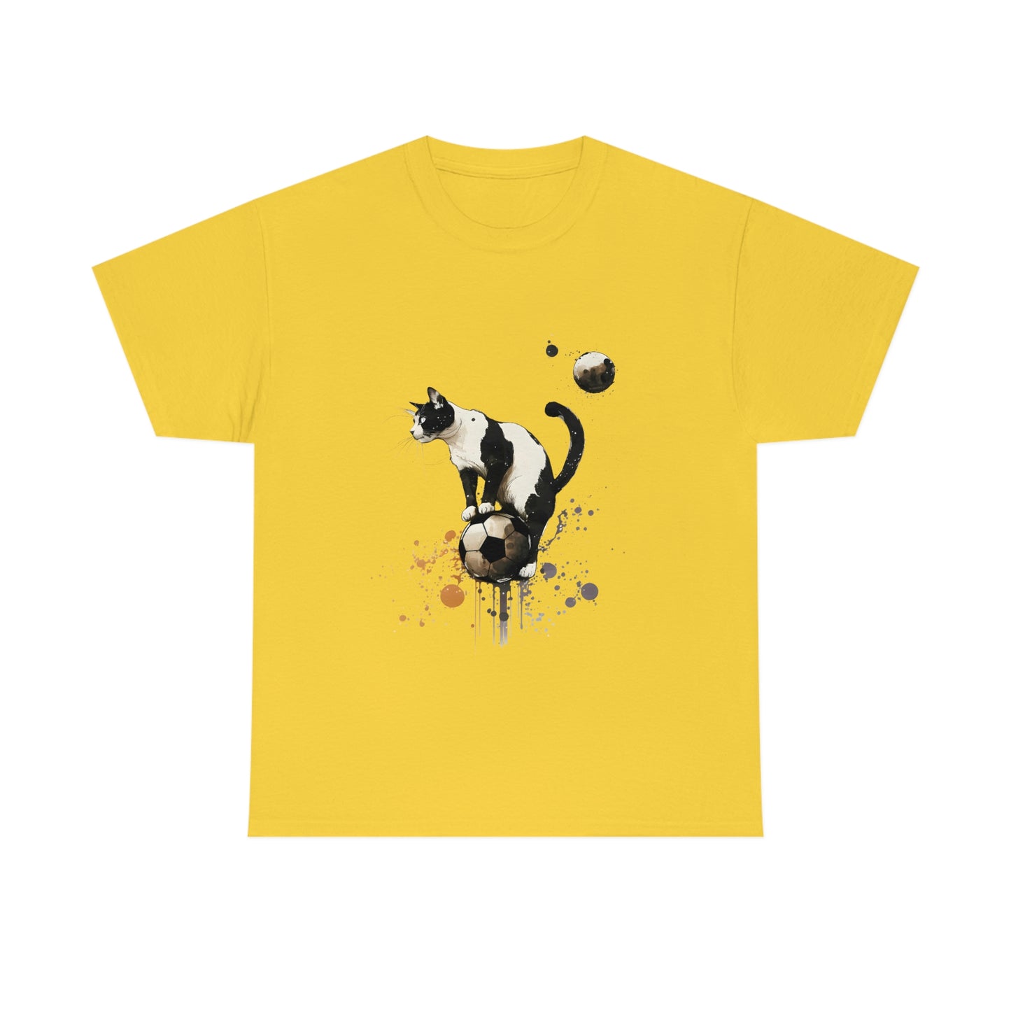 Cat on a Ball, Balancing Cat Facing Left, Unisex Ultra Cotton Soccer Tee Shirt