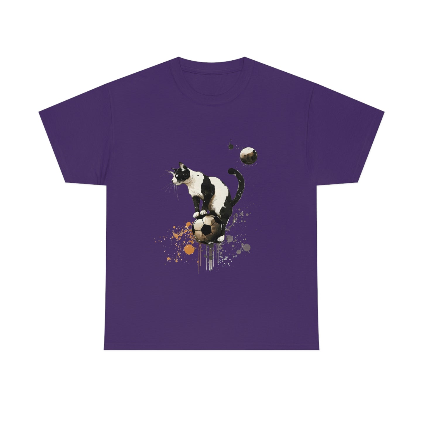 Cat on a Ball, Balancing Cat Facing Left, Unisex Ultra Cotton Soccer Tee Shirt