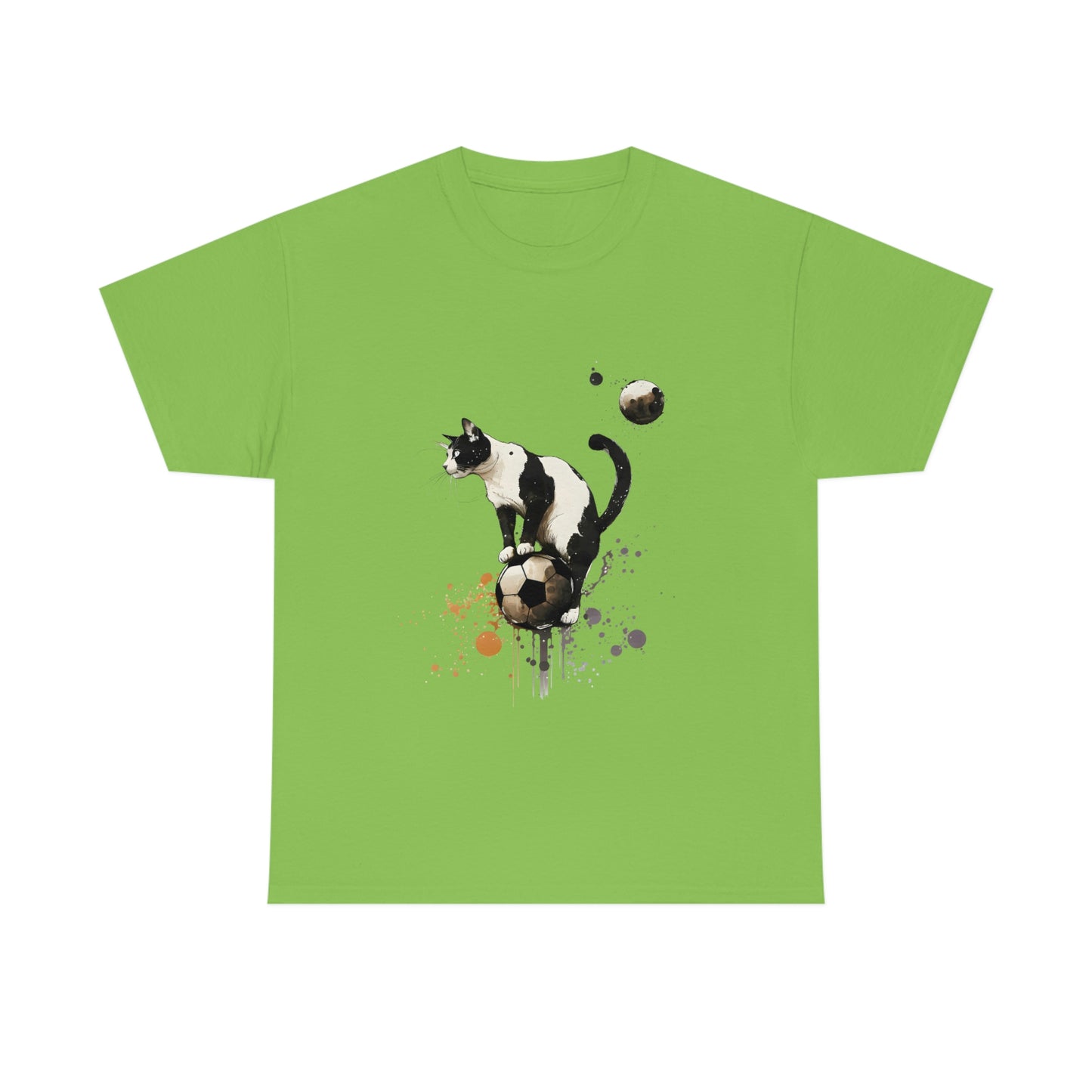 Cat on a Ball, Balancing Cat Facing Left, Unisex Ultra Cotton Soccer Tee Shirt