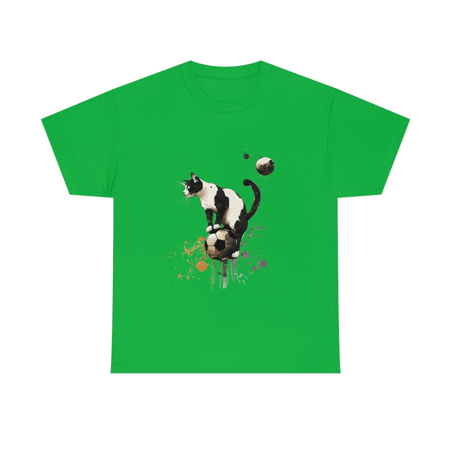 Cat on a Ball, Balancing Cat Facing Left, Unisex Ultra Cotton Soccer Tee Shirt