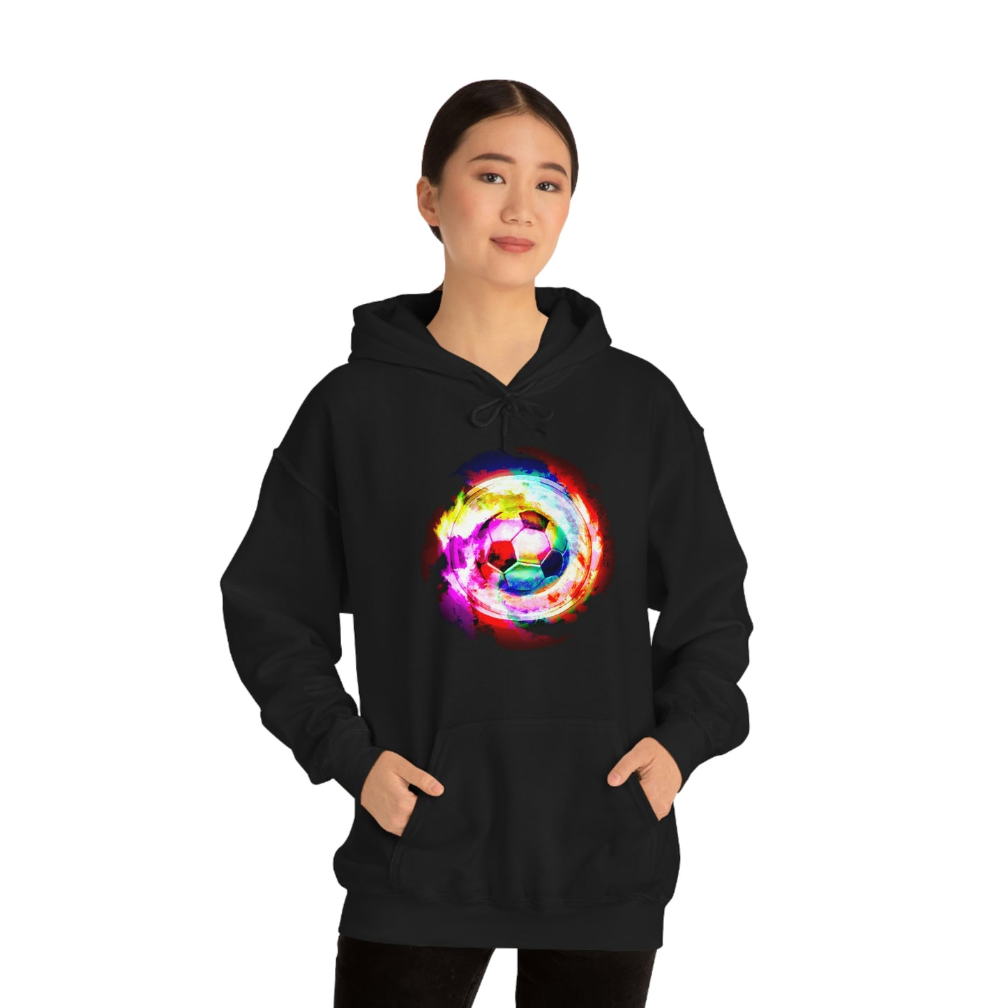 Rainbow Spiral Nebula Soccer Ball Unisex Hooded Sweatshirt