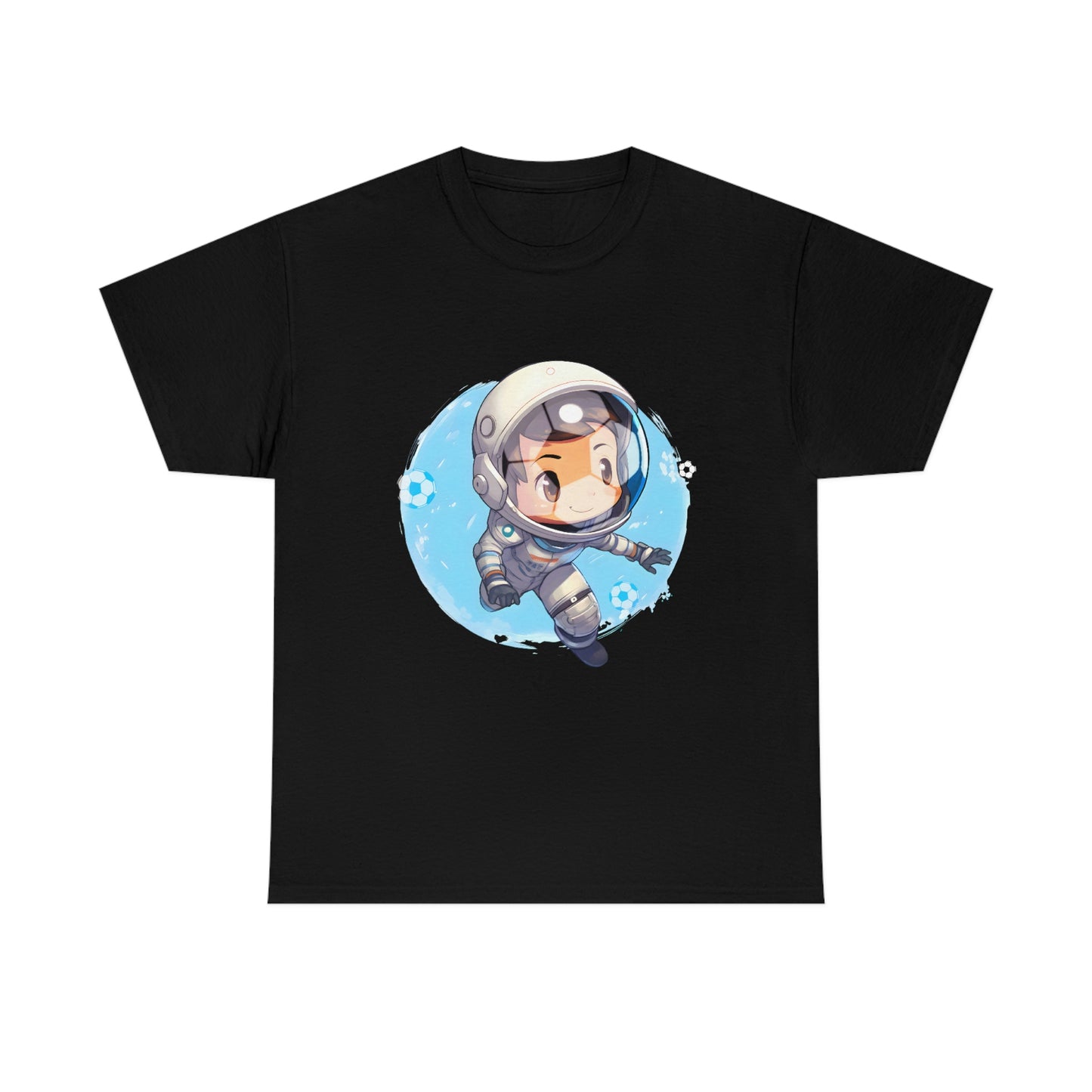 Soccer Chibi Astronaut Unisex Heavy Cotton Soccer Tee Shirt