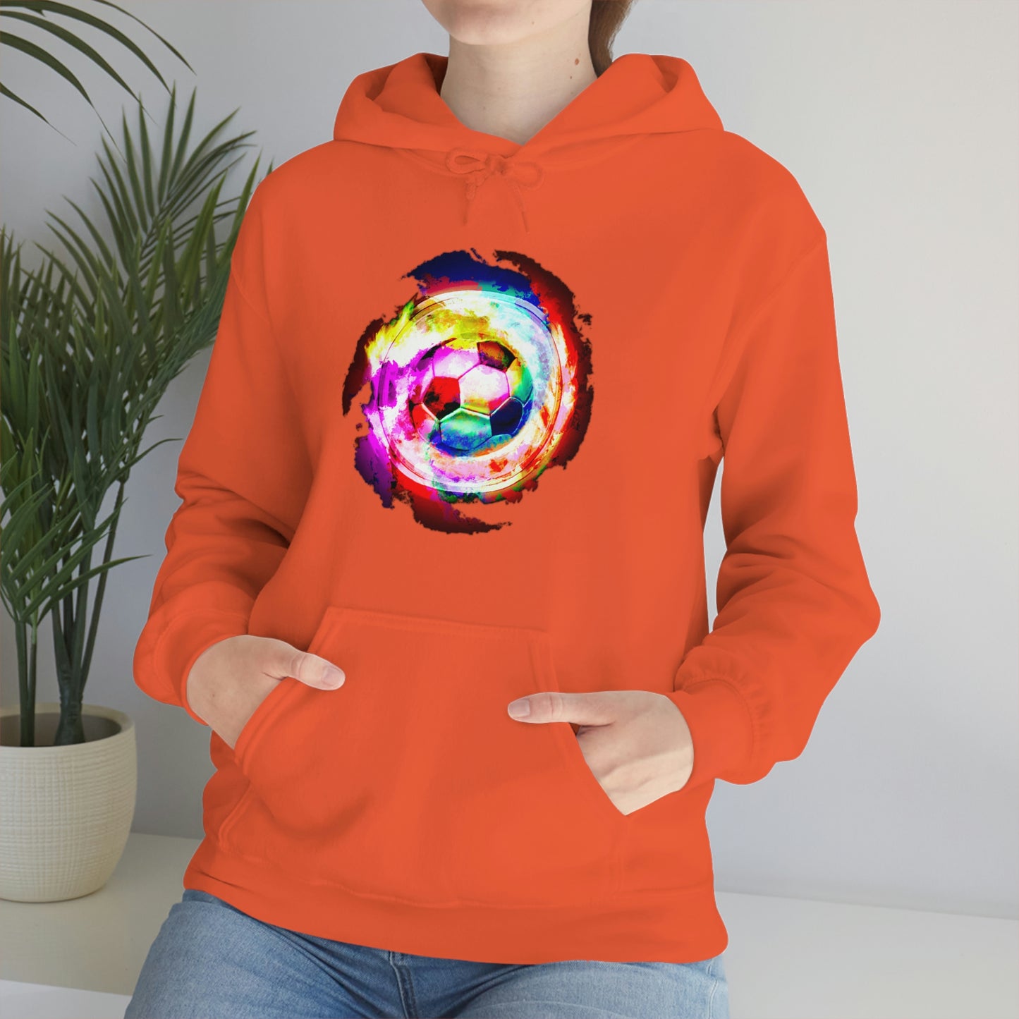 Rainbow Spiral Nebula Soccer Ball Unisex Hooded Sweatshirt