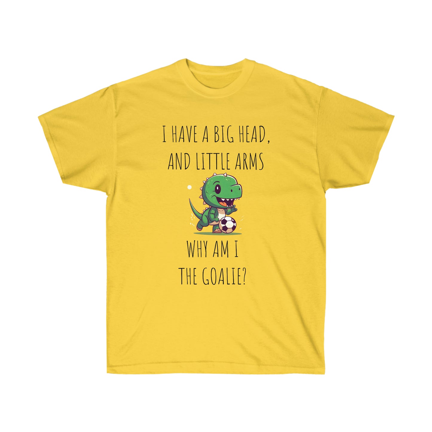 Make a statement on the soccer field with our adorable dinosaur daisy yellow t-shirt. With a bold graphic that captures the essence of the game and a clever phrase that will have your teammates and opponents alike laughing out loud, this t-shirt is a must-have for any soccer enthusiast