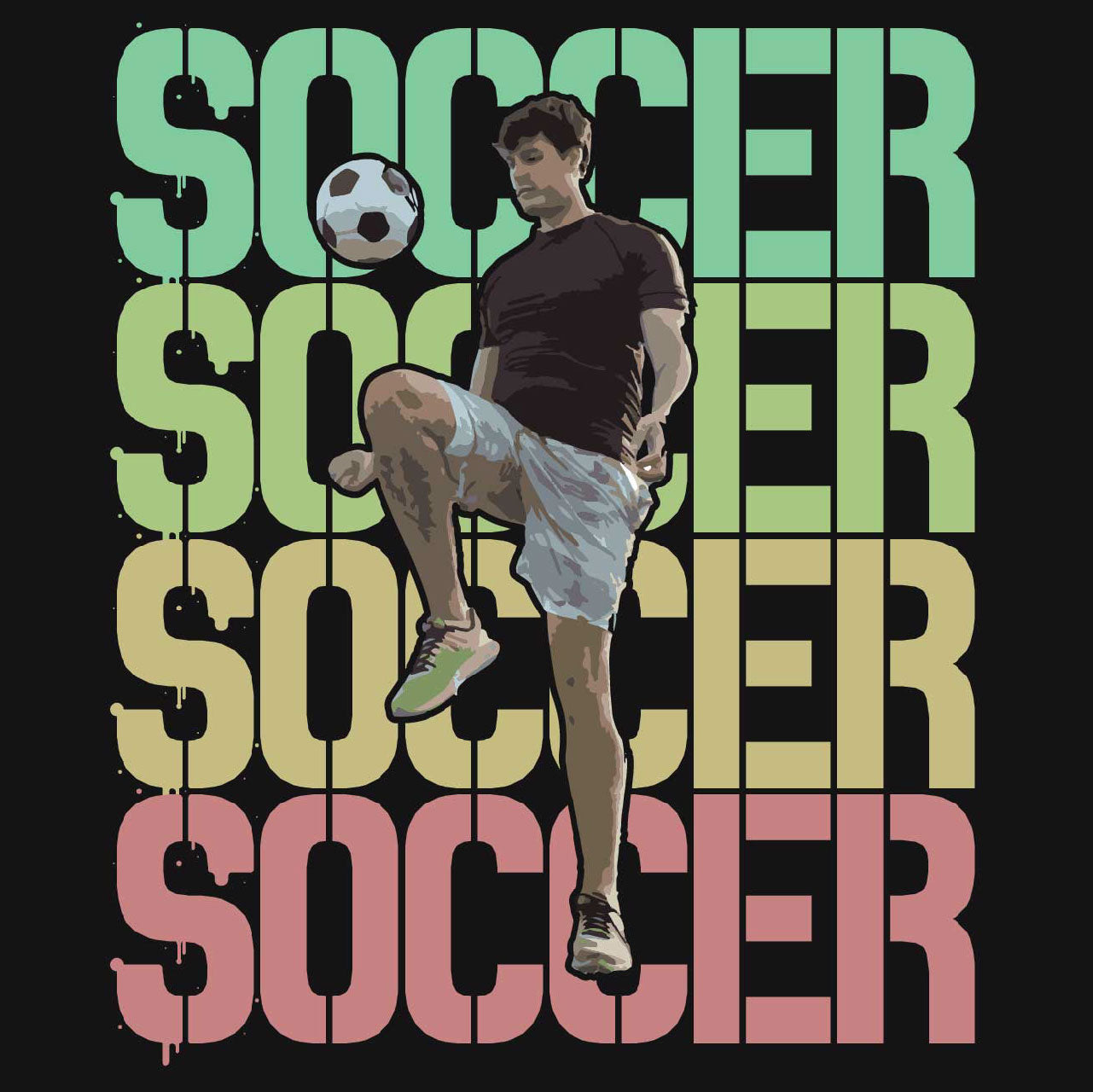 Soccer Soccer Soccer Soccer Unisex Softstyle Soccer T-Shirt