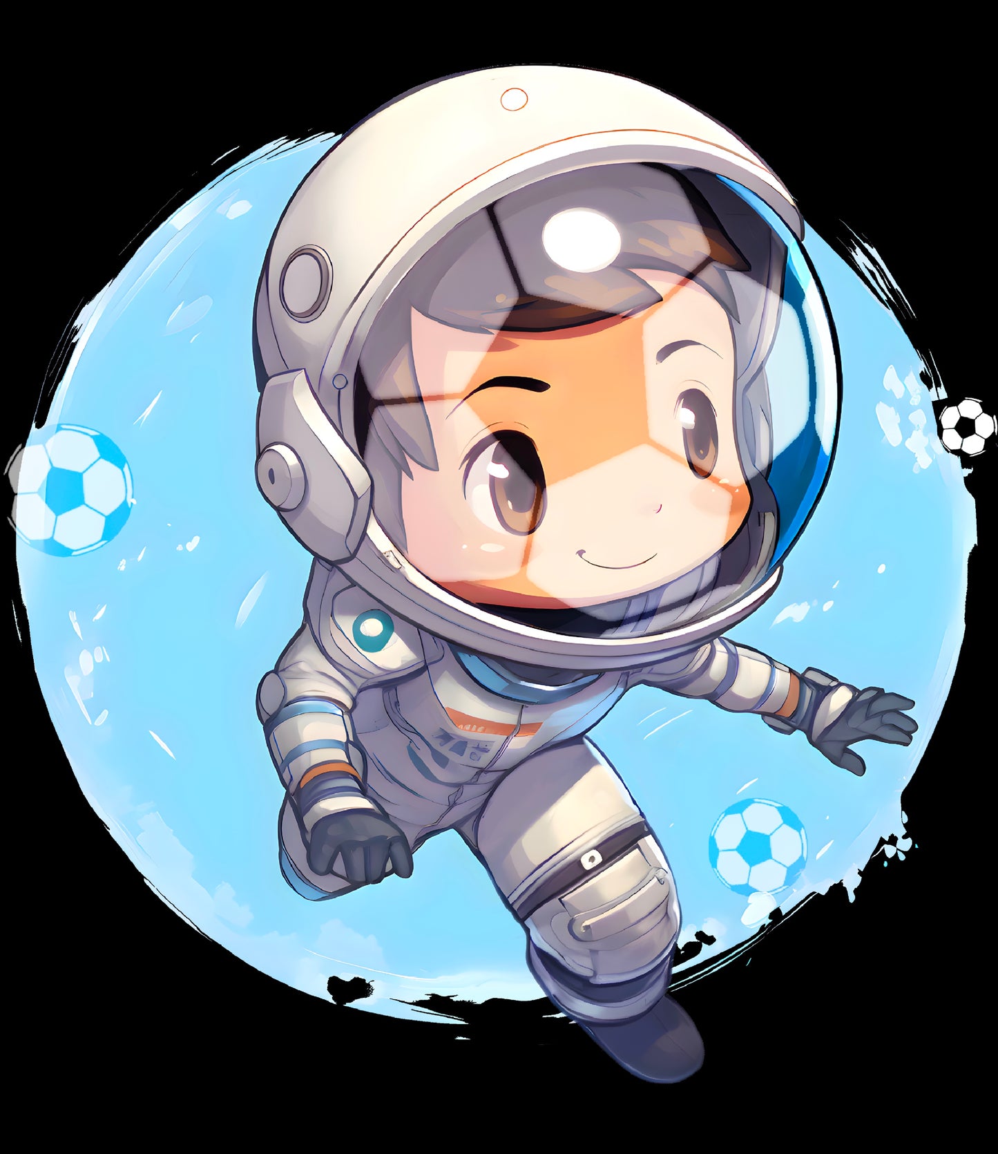 Soccer Chibi Astronaut Unisex Heavy Cotton Soccer Tee Shirt