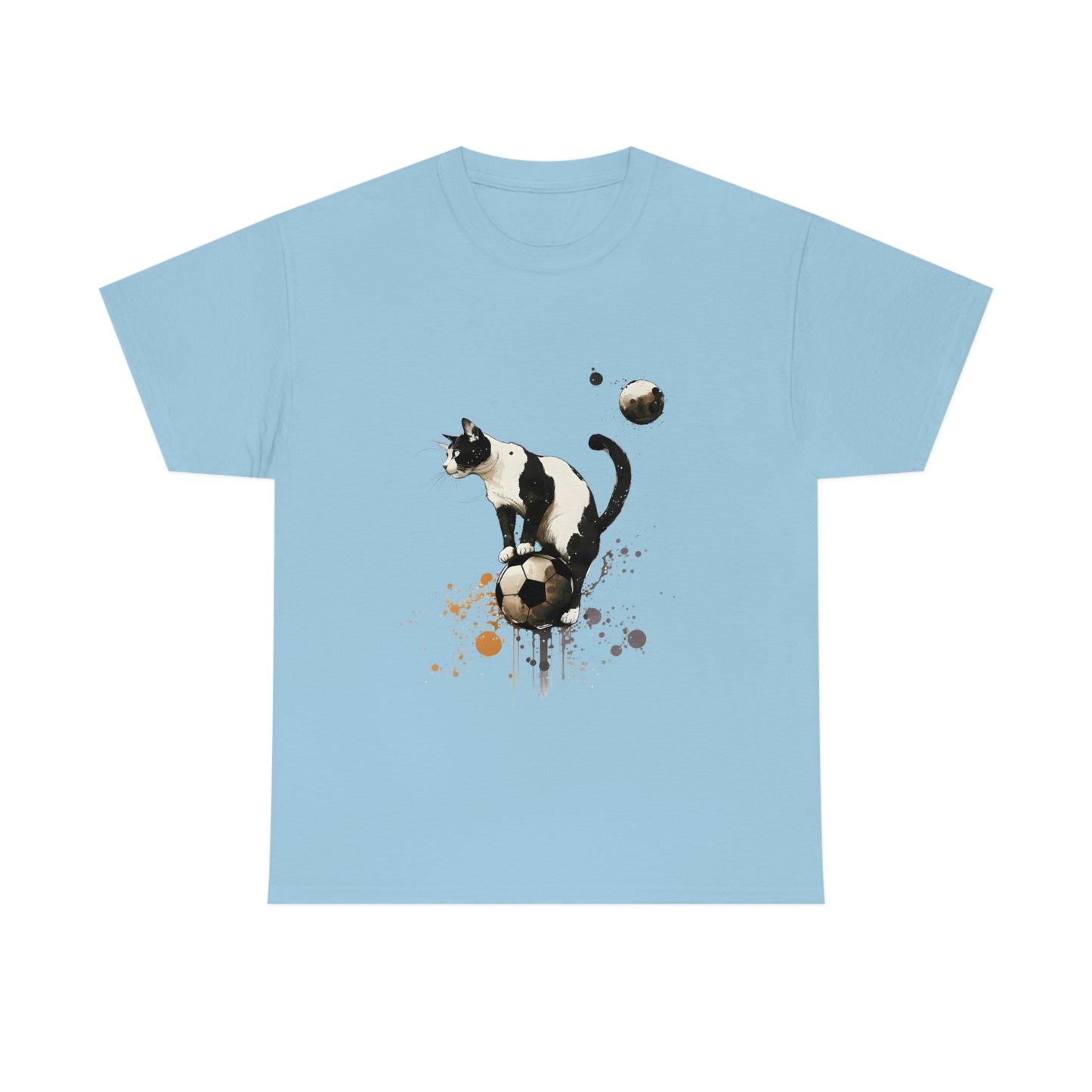 Cat on a Ball, Balancing Cat Facing Left, Unisex Ultra Cotton Soccer Tee Shirt