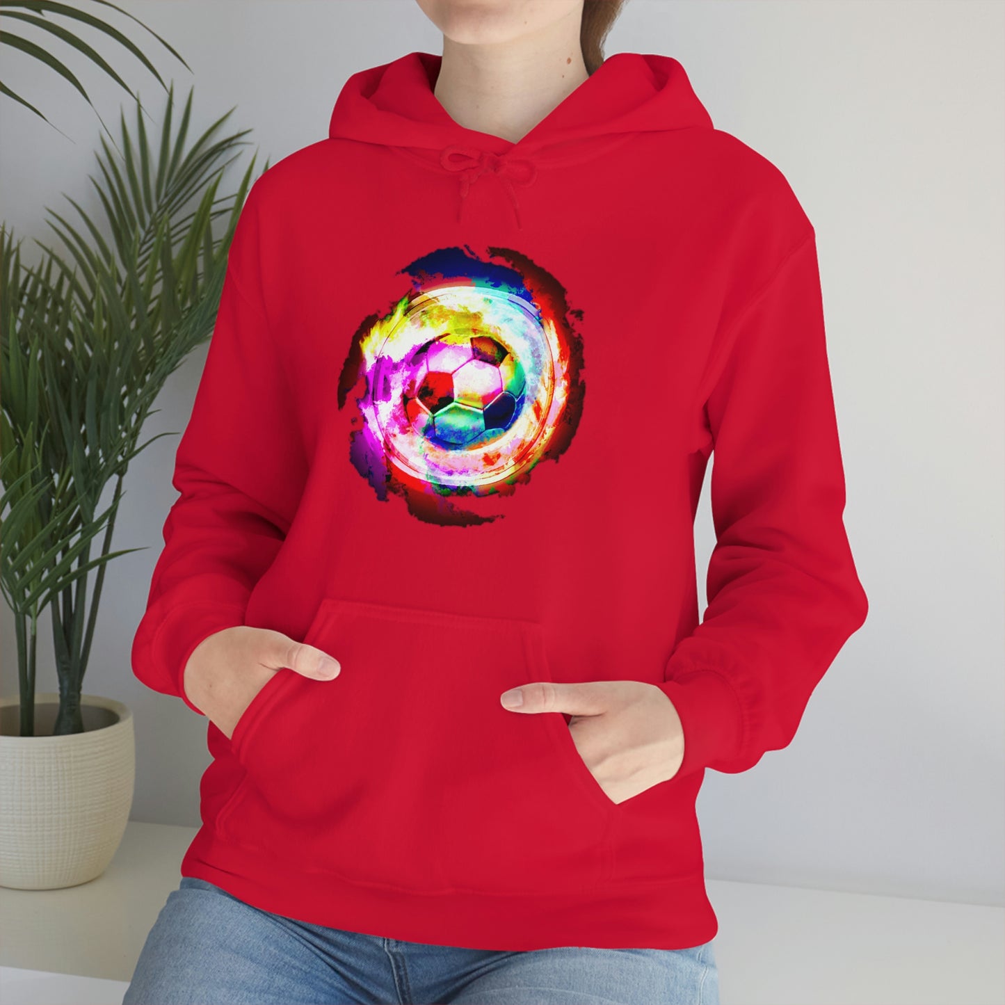 Rainbow Spiral Nebula Soccer Ball Unisex Hooded Sweatshirt